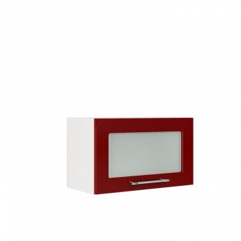 Бруклин ШВГС 600 Шкаф верхний горизонтальный со стеклом (Бетон белый/корпус Белый) в Толмачёво - tolmachyovo.mebel54.com | фото
