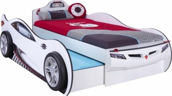 CARBED Кровать-машина Coupe с выдвижной кроватью White 20.03.1310.00 в Толмачёво - tolmachyovo.mebel54.com | фото