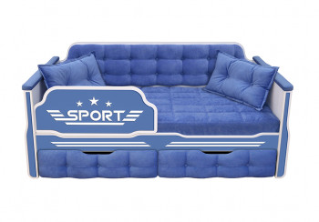 Кровать 160 серии Спорт 2 ящика 85 Синий (подушки) в Толмачёво - tolmachyovo.mebel54.com | фото