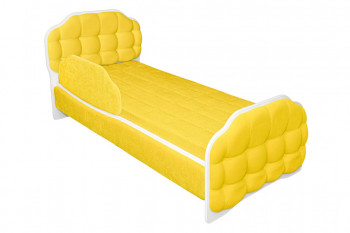 Кровать 180 Атлет 74 жёлтый (мягкий бортик) в Толмачёво - tolmachyovo.mebel54.com | фото