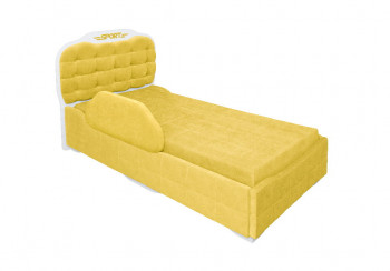 Кровать 190 Атлет Lux 74 Жёлтый (мягкий бортик) в Толмачёво - tolmachyovo.mebel54.com | фото