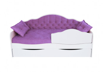Кровать 190 серии Иллюзия Лайт 1 ящик 32 Фиолетовый (подушки) в Толмачёво - tolmachyovo.mebel54.com | фото