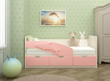 Кровать детская 1,8м Дельфин (Розовый металлик) в Толмачёво - tolmachyovo.mebel54.com | фото