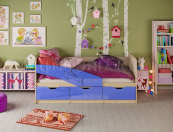 Кровать детская 1,8м Дельфин (Синий металлик) в Толмачёво - tolmachyovo.mebel54.com | фото