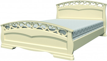 Кровать Грация-1 из массива сосны 1600*2000 Слоновая кость в Толмачёво - tolmachyovo.mebel54.com | фото