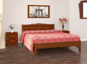 Кровать Карина-7 из массива сосны 1200*2000 Орех в Толмачёво - tolmachyovo.mebel54.com | фото