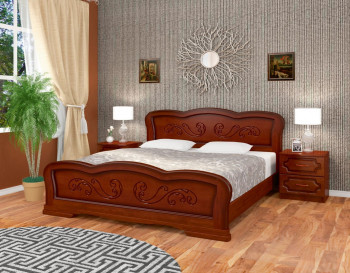 Кровать Карина-8 из массива сосны 1200*2000 Орех в Толмачёво - tolmachyovo.mebel54.com | фото