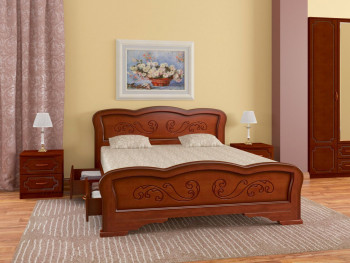 Кровать Карина-8 с ящиками из массива сосны 1600*2000 Орех в Толмачёво - tolmachyovo.mebel54.com | фото