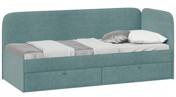 Кровать «Молли» с мягкой обивкой (900) тип 1 (Микровелюр Scandi Indigo 11) в Толмачёво - tolmachyovo.mebel54.com | фото