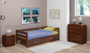 Кровать одинарная ГЛОРИЯ из массива сосны  900*2000 (Орех) в Толмачёво - tolmachyovo.mebel54.com | фото