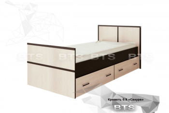 Кровать Сакура с настилом и ящиками 0,9 (Венге/Лоредо) в Толмачёво - tolmachyovo.mebel54.com | фото
