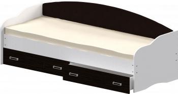 Кровать Софа-8 с мягкой спинкой (900х1900) Белый/Венге в Толмачёво - tolmachyovo.mebel54.com | фото