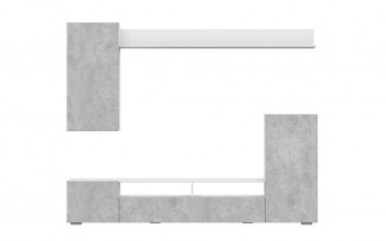 Мебель для гостиной МГС 4 (Белый/Цемент светлый) в Толмачёво - tolmachyovo.mebel54.com | фото