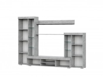 Мебель для гостиной МГС 5 Цемент светлый / Белый в Толмачёво - tolmachyovo.mebel54.com | фото