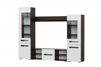 Мебель для гостиной МГС 6 (Исполнение 1/Венге/Белый глянец) в Толмачёво - tolmachyovo.mebel54.com | фото