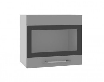 Ройс ВПГСФ 500 Шкаф верхний горизонтальный со стеклом с фотопечатью высокий (Графит софт/корпус Серый) в Толмачёво - tolmachyovo.mebel54.com | фото