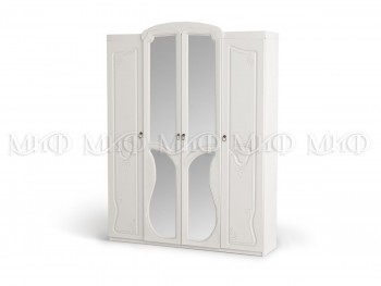 Шкаф 4-створчатый Мария (Белый глянец) в Толмачёво - tolmachyovo.mebel54.com | фото