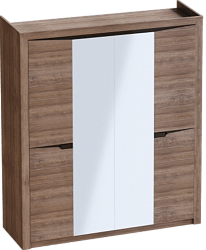 Шкаф четырехдверный Соренто с комплектом полок (3 шт)Дуб стирлинг/Кофе структурный матовый в Толмачёво - tolmachyovo.mebel54.com | фото