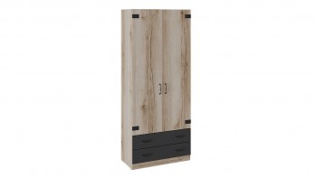 Шкаф для одежды комбинированный «Окланд» (Фон Черный/Дуб Делано) в Толмачёво - tolmachyovo.mebel54.com | фото