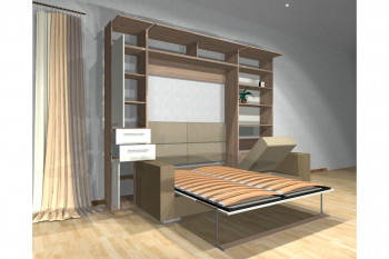 Шкаф-кровать с диваном Каролина в Толмачёво - tolmachyovo.mebel54.com | фото