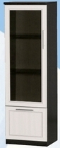 Шкаф нижний с ящиком и стеклодверью ДЛЯ ГОСТИНОЙ ШНЯС-450 Венге/Дуб выбеленный в Толмачёво - tolmachyovo.mebel54.com | фото