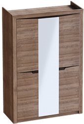 Шкаф трехдверный Соренто Дуб стирлинг/Кофе структурный матовый в Толмачёво - tolmachyovo.mebel54.com | фото